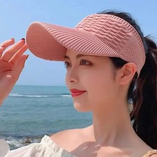Women’s Ponytail Sun Visor Hat Open Top Mesh Breathable Summer Beach Golf Cap Women's Hat price