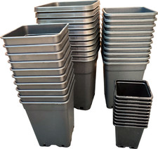 10x PACKS BULK - Plant Flower Pot Square 0.5L-5L Plastic Garden Hydroponic Pots Pots price