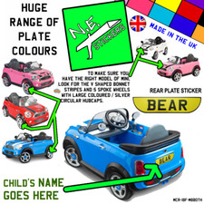 BACK (+front?) kids number plate for ROLLPLAY Electric 6v MINI Cooper S car toy Pedal Cars price