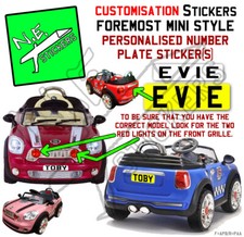 Kids number plate sticker s : FOREMOST OREMOS 12V Maplin OK MINI toy ride on car Pedal Cars price