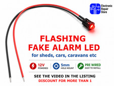 12V Flashing Fake Alarm LED + Bezel | Dummy Security Light Car Van Shed Caravan Car Alarm & Security price