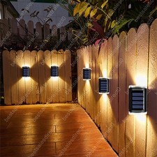 4x SUPER BRIGHT SOLAR POWERED DOOR FENCE WALL LIGHTS LED OUTDOOR GARDEN LAMP Outdoor Lighting price