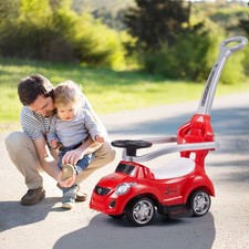Kids Ride-On Toy Car with Safety Barrier 4-Wheels Push Along Walker for Toddlers Battery-Powered Car price