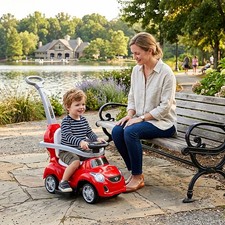 Kids Ride on Car Toy 4-Wheels Battery Operated Push Along Car Safety Seater RED Battery-Powered Car price