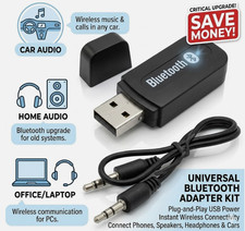 Bluetooth Audio Receiver Wireless Adapter USB Fr Speaker Car Stereo 3.5mm AUX UK Car Transmitters price