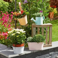 Metal Hanging Pots Planter Trough Garden Watering Can Fence Balcony Flower Pot Watering Trough price