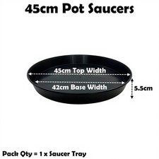 45cm Plant Pot Saucer Black High Deep Litre Drip Watering Tray Trough Qty = 1 Watering Trough price