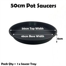 50cm Plant Pot Saucer Black High Deep Litre Drip Watering Tray Trough Qty = 1 Watering Trough price
