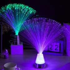 LED Multi Colour Changing Light Fibre Optic Fountain Night Lamp Decor NEW Decorative Lamp price