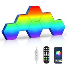 6 Pack Hexagon Lights Gaming RGB Led Light Panels Smart Wall Lights Home Decor~ Decorative Lamp price