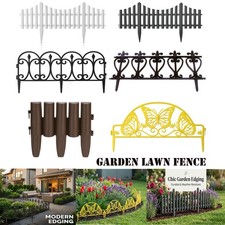 Lawn Border Fence 10PCS Plastic Wood Effect Garden Edging Picket Panels Garden Fence price