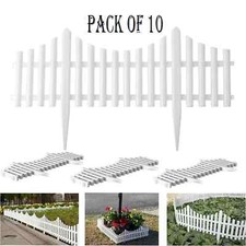 Lawn Border Edge Fence 10pcs White Plastic Wood Effect Garden Edging Picket Garden Fence price