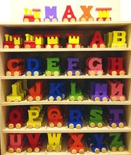 Alphabet Wooden Colourful Train letters for Personalized name as Children Gift Wooden Toys price