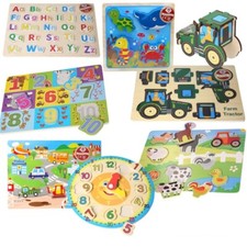 Wooden Puzzle Baby Kids Toddler Jigsaw Alphabet Letters Animal DIY Learning Toys Wooden Toys price