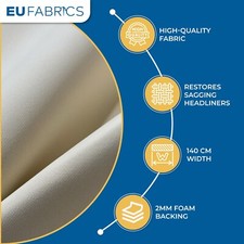IVORY CAR HEADLINER FABRIC 2MM FOAM BACKED Automobile Trimmings Upholstery 140CM Headliner Trim price