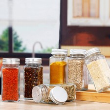 12/24X Glass Spice Jars Set-120ml w Shaker Lids/Labels Stickers Spices Seasoning Spice Sets & Racks price