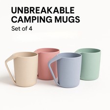 Unbreakable Camping Mugs Set of 4 – Lightweight Plastic Cups for Adults & Kids Mug price