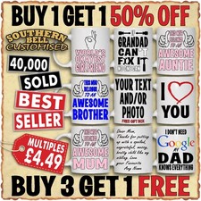 Personalised Mug Custom Photo Cup Logo Name Text Fathers Day Birthday Eid Gift Mug price
