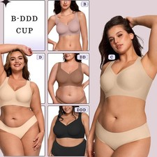 Womens Jelly Bra Soft Wireless Push Up Full Supportive Older Lift Back Underwear Bra price