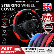 Leather Car Steering Wheel Cover Anti-Slip Universal Protector 38cm 15inch UK Steering Wheel Cover price