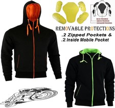 MENS BLACK FLEECE HOODIE REMOVABLE CE ARMOUR MOTORBIKE / MOTORCYCLE JACKET Motorcycle Jackets price