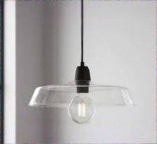 Elegant Transparent Clear Lampshade Pendant Light Decor Dining Room Ceiling 38cm Pendant Light price