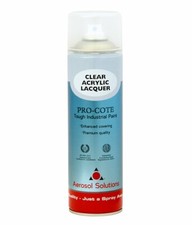 Aerosol Solutions Pro-Cote Industrial Spray Paint Clear Acrylic Lacquer 500ml Industrial Spray price