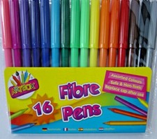 16 Felt tip Colouring fibre pens, fine tips art craft drawing pen, kids fun Felt-tip Pen price