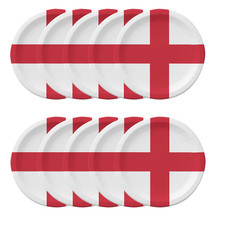 England Flag Paper Plates 23cm 10 Pack Disposable Football Party Tableware UK Disposable Tableware price