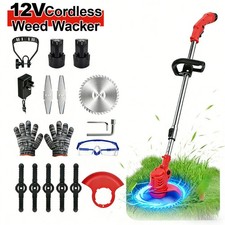 12V Electric Cordless Grass Trimmer Strimmer Garden Edger Cutter with 2 Battery Lawn Mower price