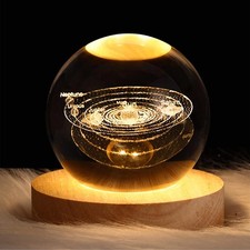 USB 3D Solar System Globe Galaxy Night Light LED Crystal Ball Table Lamp Bedside LED Lamps price