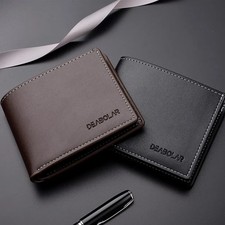 Men’s PU Leather Slim Wallet Bifold Card Holder Thin Credit Card Wallet UK Men's Card Holder price