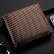 New Carbon Fiber Short Wallet Men’s Card Bag Zipper Change Holder Men's Card Holder price