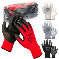24 Pairs Work Gloves PU Coated Black Safety Builder Construction Gardening Grip Work Gloves price