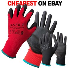 24 PAIRS PU COATED WORK GLOVES MENS BUILDERS CONSTRUCTION GARDENING SAFETY GRIP Work Gloves price
