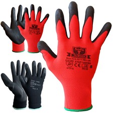 24 PAIRS NEW PU COATED SAFETY WORK GLOVES GARDEN GRIP MENS BUILDERS GARDENING Work Gloves price