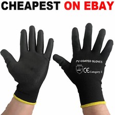 24 PAIRS PU COATED SAFETY WORK GLOVES GLOVE GARDEN GRIP MENS BUILDERS GARDENING Work Gloves price