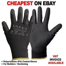24 Pairs Mens PU Coated Safety Work Gloves Grip Builders, Gardening, Warehouse Work Gloves price