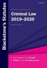 Blackstone's Statutes on Criminal Law 2019-2020 (Blackstone's Statute Series) B Criminal Law price