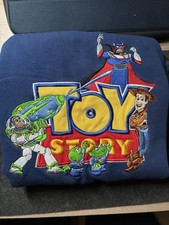 Toy Story Kids Disney Store Vintage Navy Crew Neck Embroidered Sweatshirt Kids L Boys' Sweatshirt price