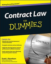 Contract Law For Dummies by Scott J. Burnham (Paperback, 2011) Commercial Law price