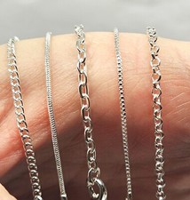Necklace Chains Silver Plated Jewellery Craft Making Trace Curb Snake Belcher Costume Necklace price