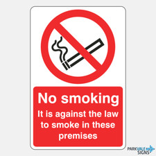 No Smoking It Is Against The Law Sign (portrait) IT Law price