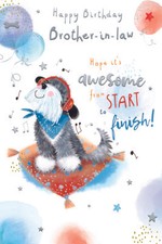 Brother-In-Law Birthday Card Hope It's Awesome From Start To Finish Cute Dog IT Law price