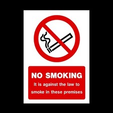 It is against the law to smoke on these premises / No Smoking Sign (MISC9) IT Law price