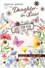 Birthday Wishes Daughter-In-Law Just For You Birthday Card 9" x 6" (23cm x 15cm) IT Law price