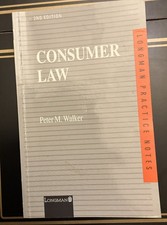 Consumer Law By Peter M Walker  2nd Edition Longman Practice Notes B286 Consumer Law price