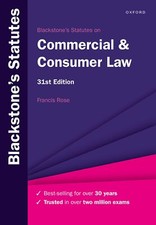 Blackstone's Statutes on Commercial & Consumer Law Blackstone's Statute Series t Consumer Law price