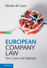 European Company Law Text Cases Materials Nicola de … Hardcover 9781107184183 VG Company Law price