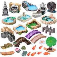 Fairy Garden Accessories Miniature Wells Boat Home Garden Figurines Decor Craft Garden Accessory price